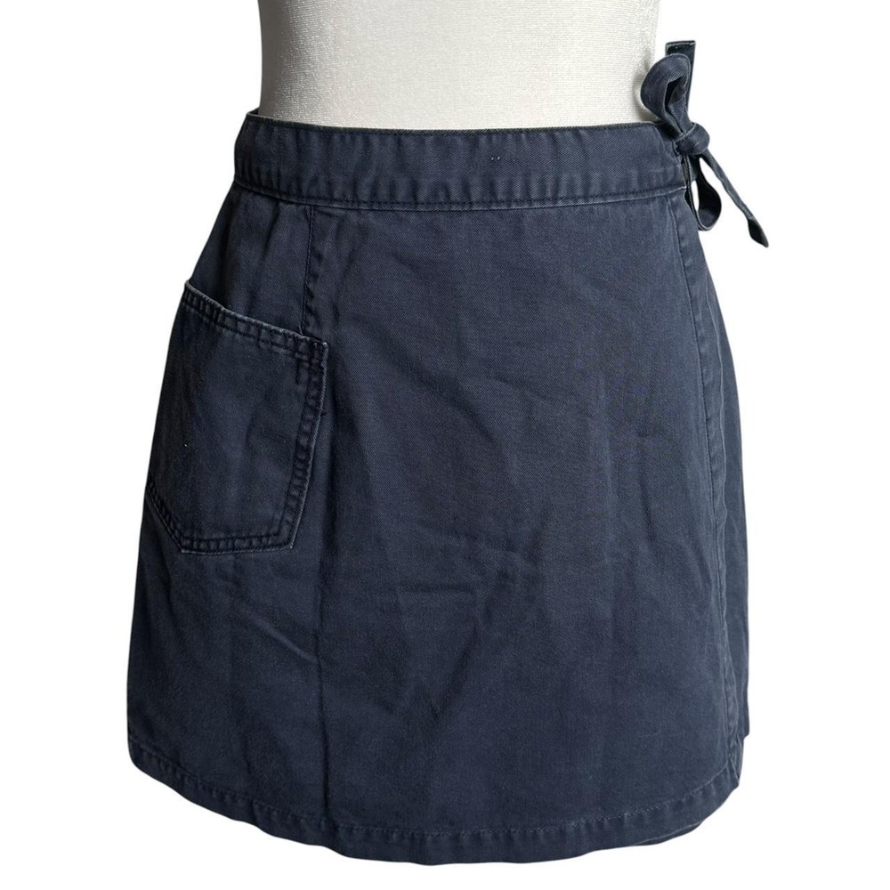 Vintage 90s Y2K Calvin Klein cotton mini wrap skirt size XS small preppy navy